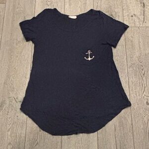 Navy Blue T-Shirt with Anchor Logo